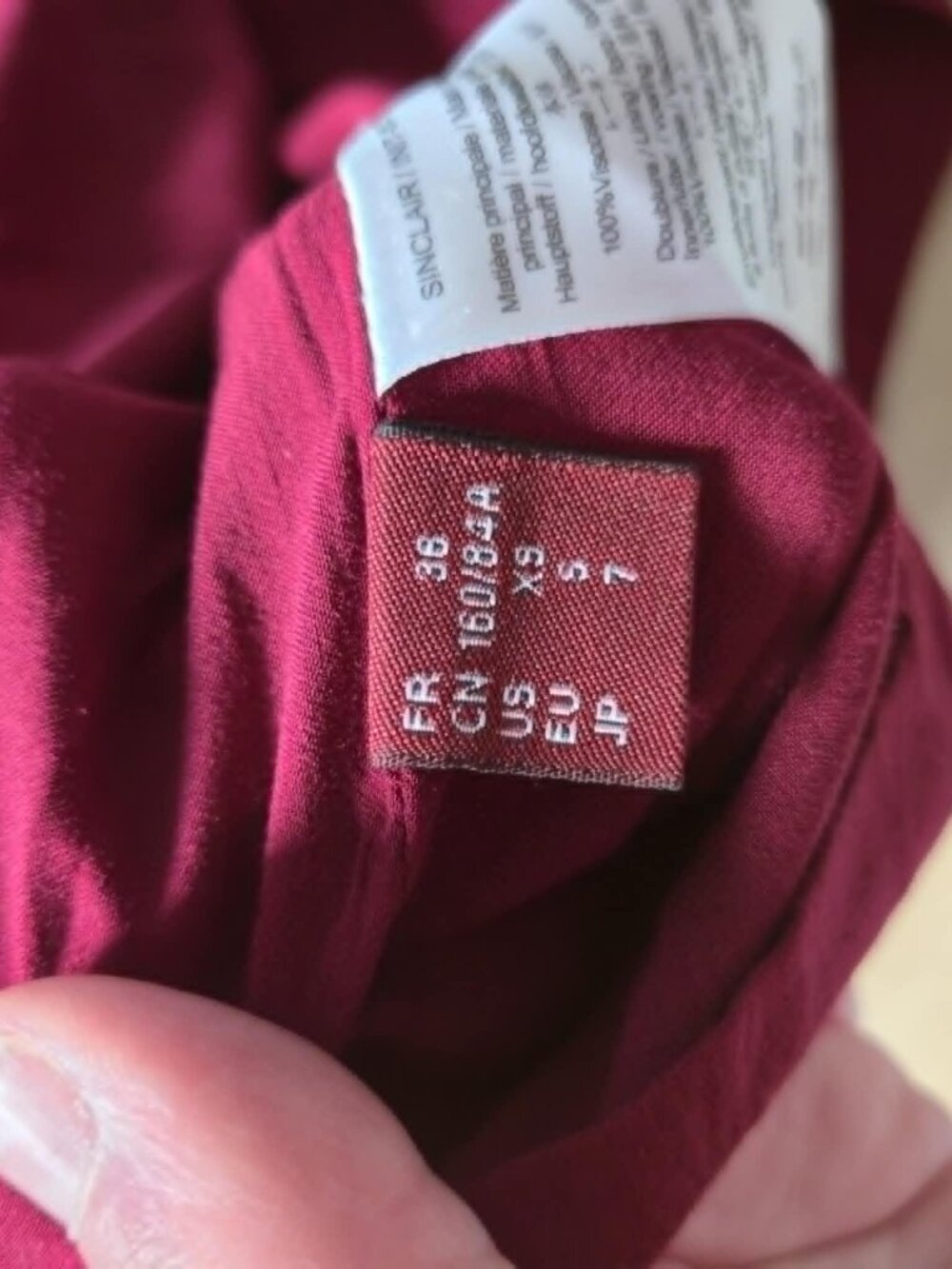 French Comptoir des Cotonniers Burgundy Boho Midi Dress XS 100% Viscose - Picture 4 of 16